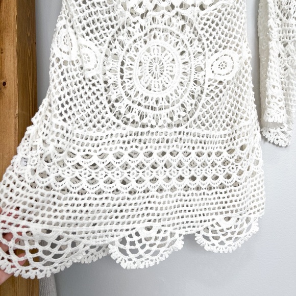 Missguided | Crochet Lace Up Mini Dress Coverup - Picture 14 of 16